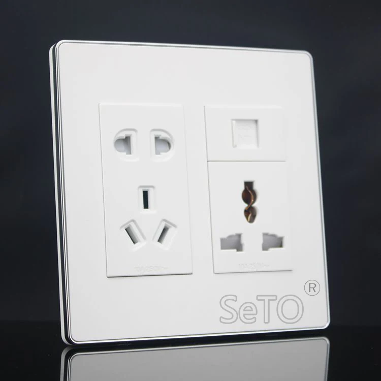 SeTo 120 тип розетка питания с тремя отверстиями и пятью + сетевая Панель RJ45 Cat5e
