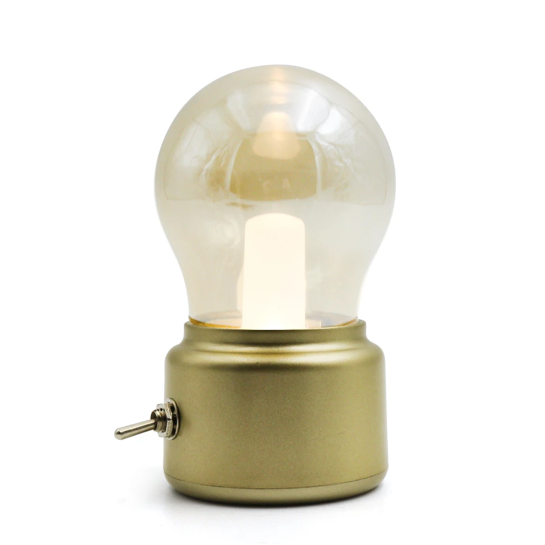 Golden Base Lanpulux Vintage Bulb Night Light USB Rechargeable Bedside Lamp Golden Black Base Portable Desk Lamp Bedroom Decor Light Fixture - Испускаемый цвет: Golden Base