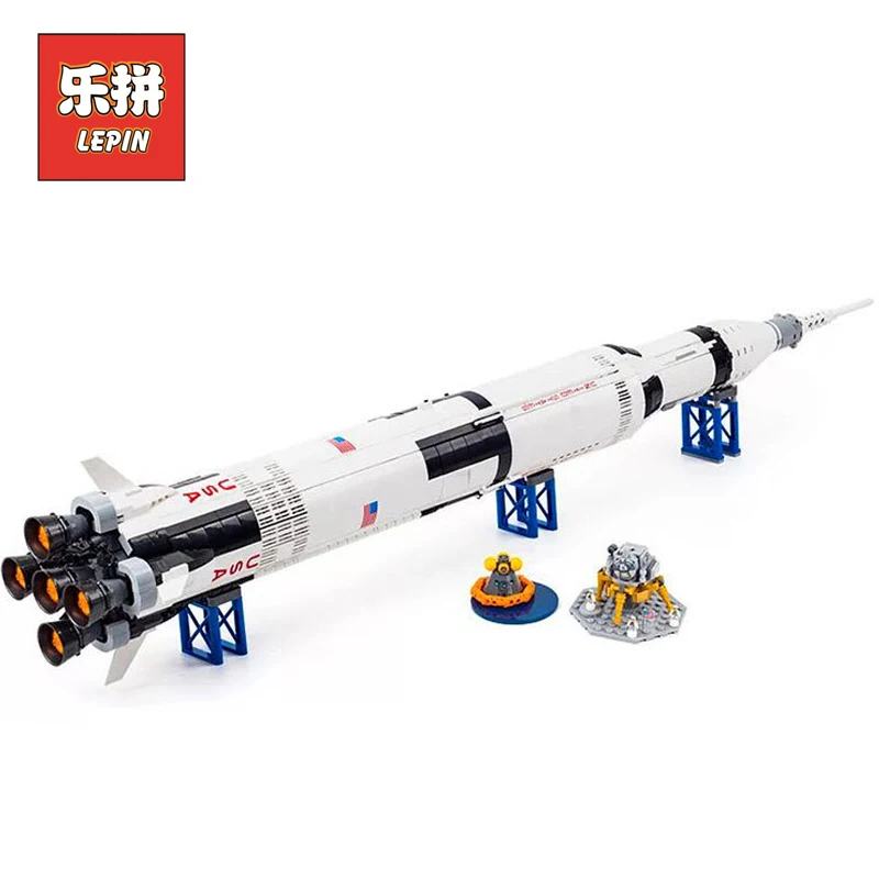 

Lepin Creative Series 21309 the Apollo Saturn V Launch Vehicle Set Children Educational Building Blocks Bricks Toy lepin 37003