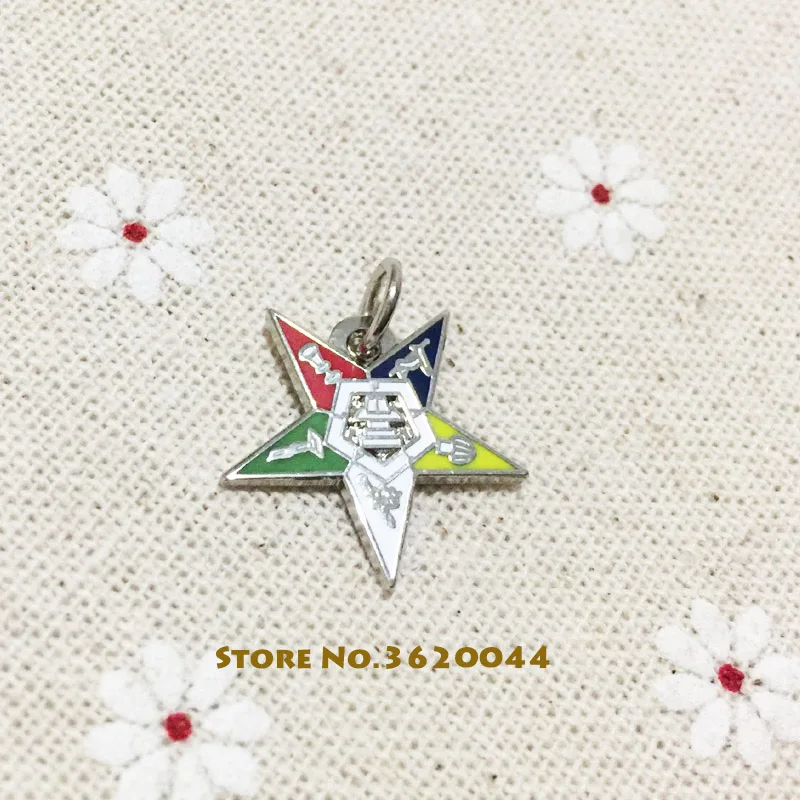 

20pcs Masonic Pendant Hard Enamel OES Pin Charms Factory Customized Small Chapter Eastern Star Charm Freemasonry Jewelry