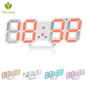 

Mrosaa 3D Alarm Clock USB Charging Digital Display Adjustable Brightness Snooze Thermometer Date Table Clock High quality