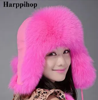 Меховая шапка, шапка из меха лисы, меховая шапка lei feng, разноцветные шапки на осень и зиму, модные шапки-бомберы для женщин - Цвет: as picture