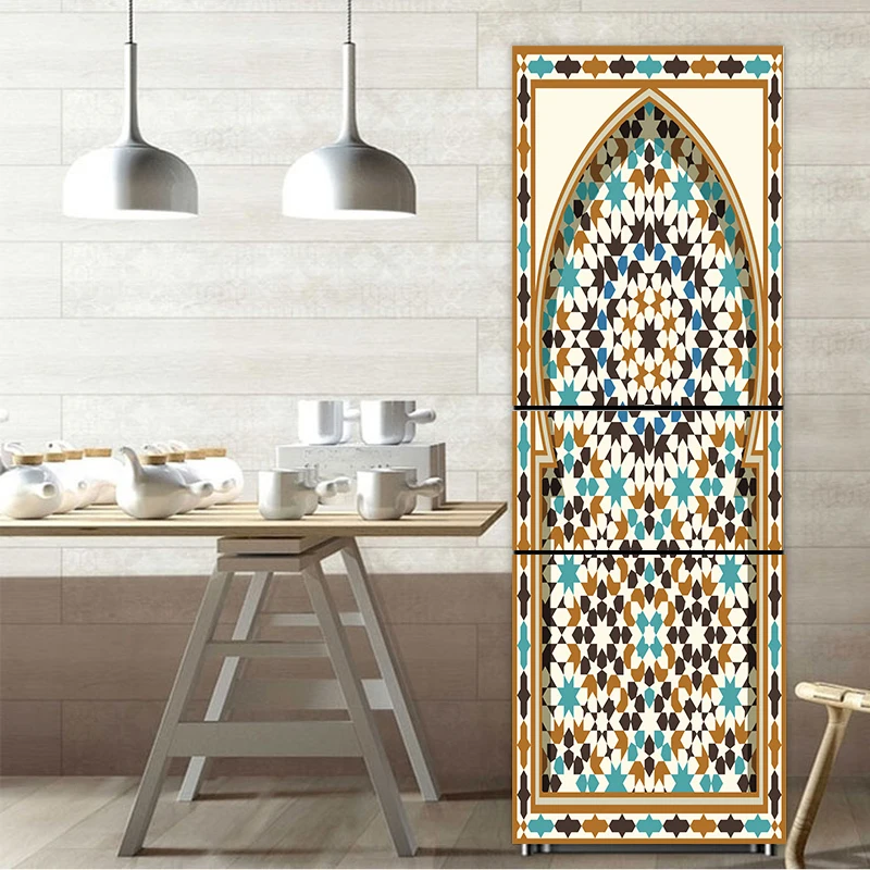 60x150 см/60x180 см ислам шаблон наклейки на холодильник ПВХ Холодильник Дверь Кухня самоклеющиеся настенные стикеры s Декор