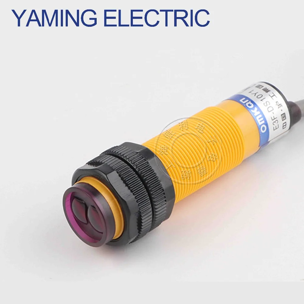 

P135 reflex Photoelectric switch sensor E3F-DS10Y1 10cm infrared diffuse reflection DC90-250V Transducer NPN NO