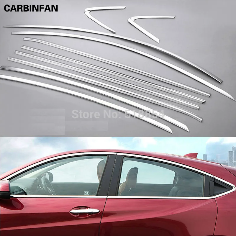 

ACCESSORIES 10PC FIT FOR HONDA HR-V VEZEL CHROME WINDOW LINING MOULDING COVER TRIM GARNISH ACCENT LINE SURROUND HRV 10PCS/SET