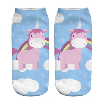 

Spring and Autumn Socks Women Print Unicorn Straight Socks
