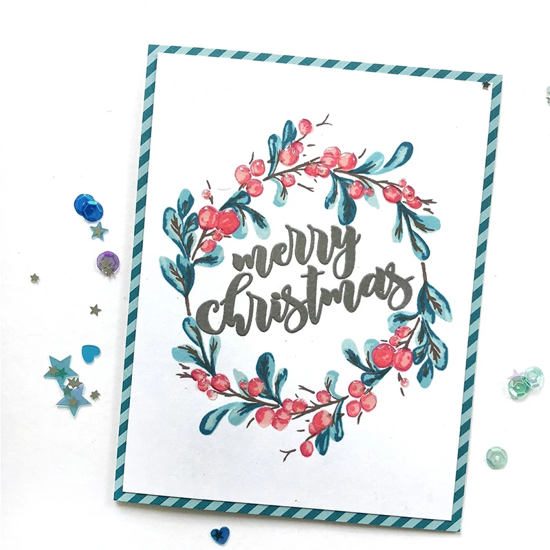 

2x3in Merry Christmas Transparent Rubber Silicone Clear Stamp Seal Sheet Cling Scrapbook DIY Decorative Photo Album Diary Craft