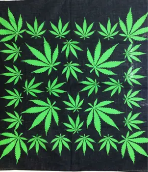 

FOXMOTHER Hip Hop Punk 100% Cotton Reggae Jamaica Green Weed Leaf Bandana Headwear For Mens