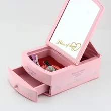 Drawer Jewelry Storage Box With Mirror Music box Musical boxes Wedding Birthday Gift Home Decoration One Piece Free Shipping
