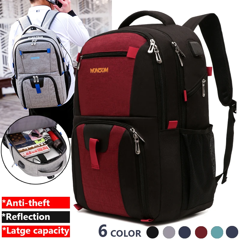 17 Inch Laptop Swiss Backpack For Men USB Charging Anti Theft Multifunction Large Capacity Rucksack Outdoor Sports Women Bags