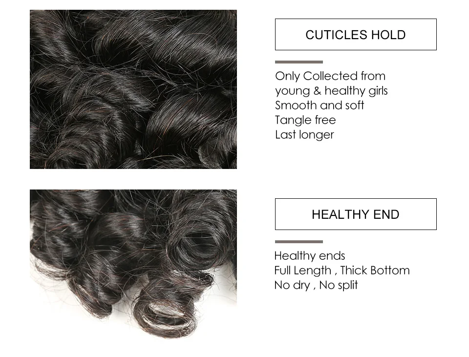 Hair Villa Pre-Colored Human Hair Weave Brazilian Funmi Curly  4 Bundles #1B Natural Black 8-26 Inches Non-Remy Hair Weft (6)