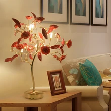 Романтический прикроватная тумбочка для спальни настольные лампы украшения Ночной Настольная лампа лепесток Свадебные гостиная скандинавском стиле, настольная лампа прикроватные светильники светильник на стол