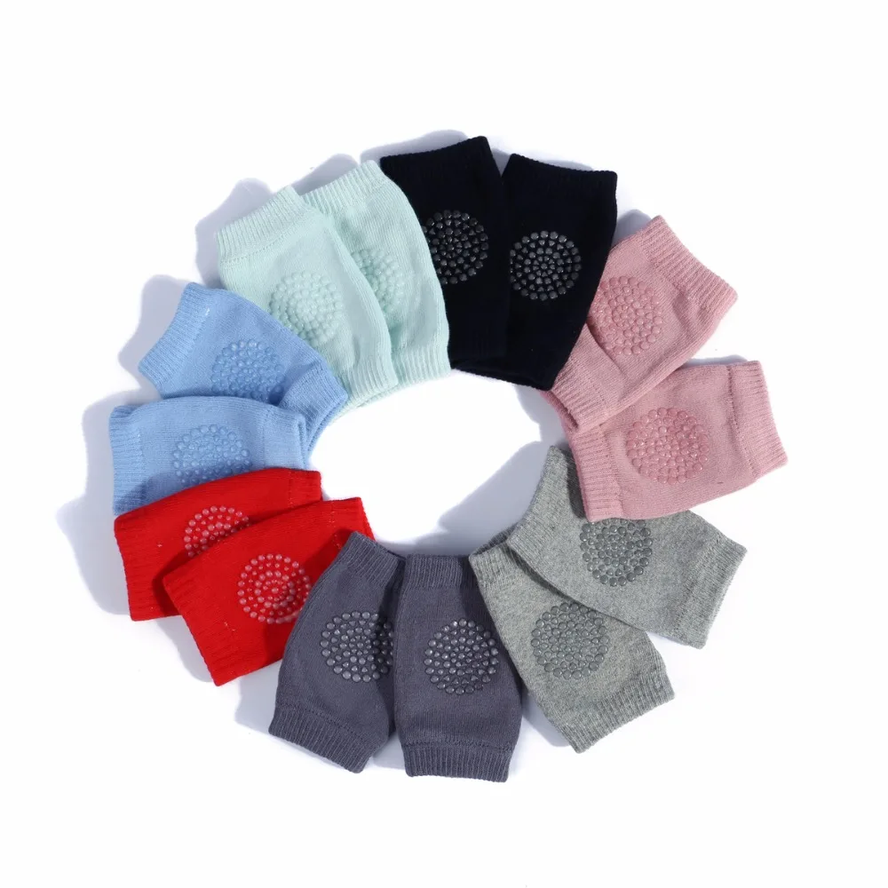 New Baby Knee Pads 1 Pair Infant Solid Crawl Knee Protector Safety Anti
