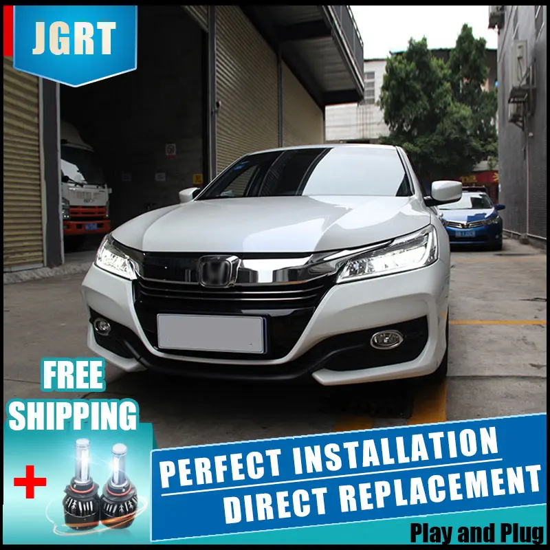  2PCS LED Headlights For Honda Accord 2016 Car Led Lights Double Xenon Lens Car Accessories Daytime  - 32887225343