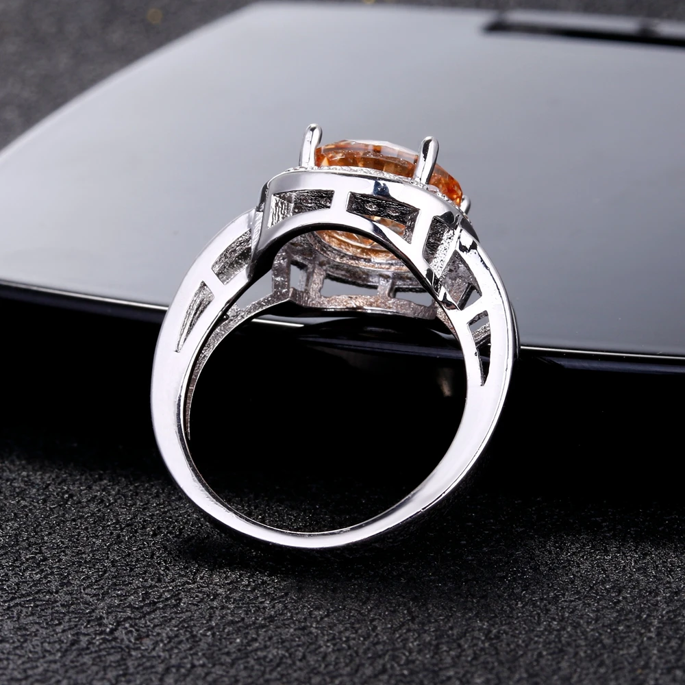 Nasiya, роскошные дымчатые кварцевые кольца для женщин, серебро 925, ювелирное изделие, круглое кольцо с драгоценным камнем, модное свадебное кольцо, подарок шампанского