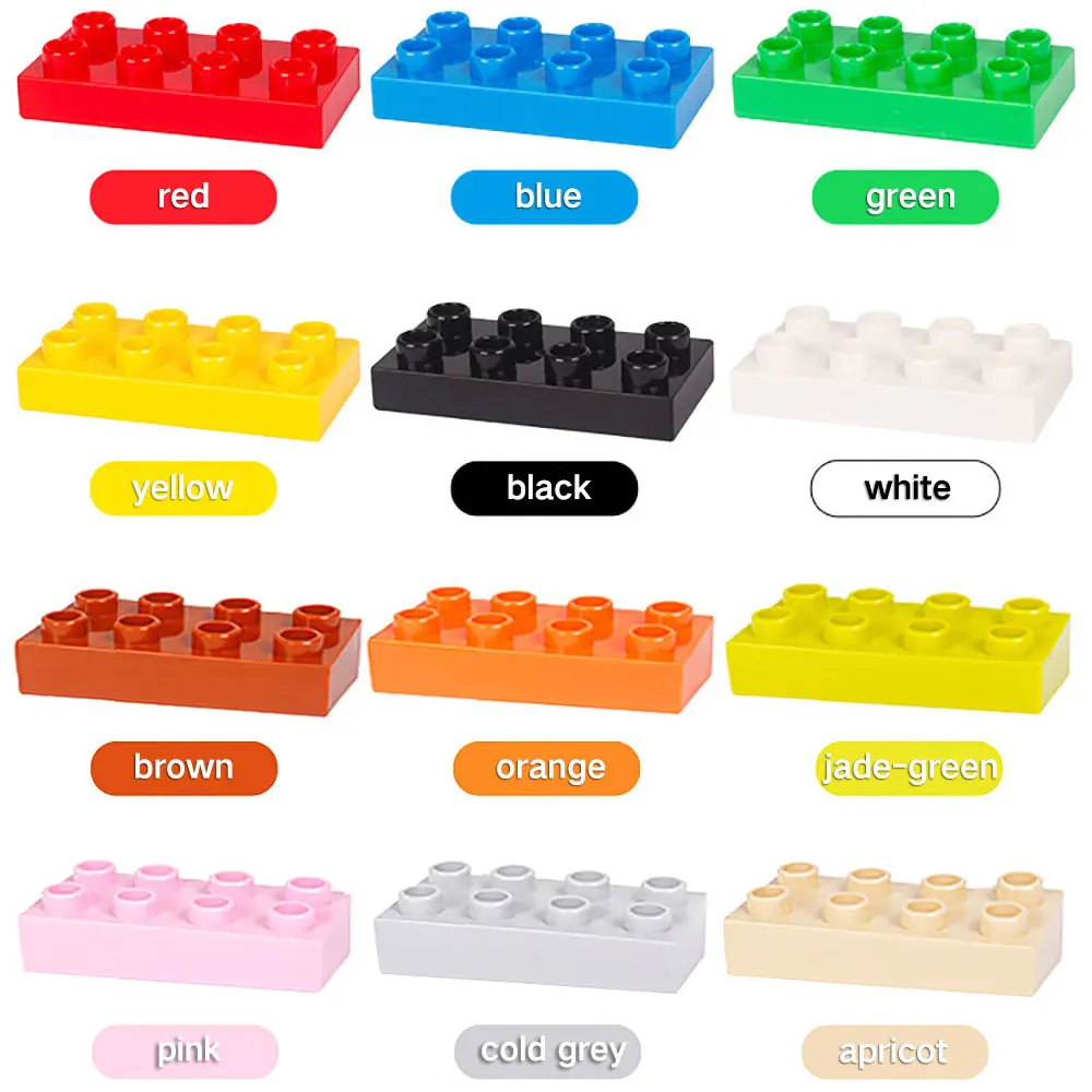 

Large Big particle building blocks Bricks Accessories Colorful 2×4 Thin brick Toys for Children kids Gifts With Duploed