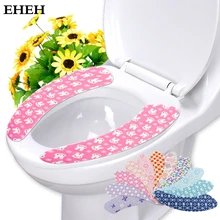 EHEH Красочный липкий коврик для туалета удобный бархатный чехол для сиденья унитаза общая плюшевая подушка для унитаза домашняя многоразовая EH033