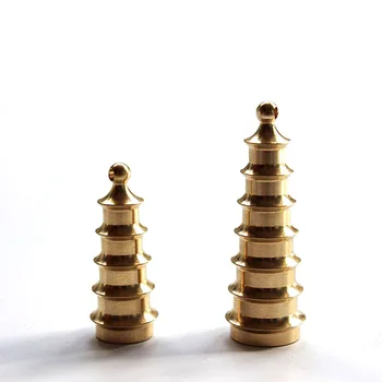 

1PC Mini China Leifeng Tower Linglong Pagoda Town Demon Tower Brass Lanyard Pendant Keychain Key Chain Ring Accessories Pendant