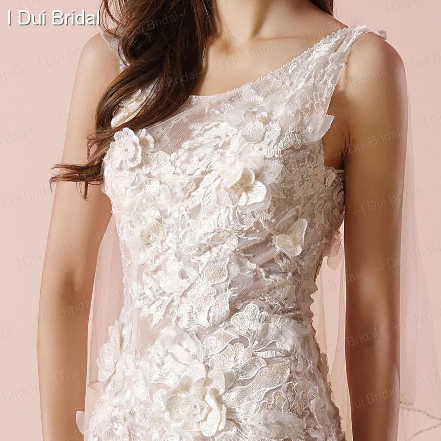 Роскошное кружевное свадебное платье с шарфом свадебное платье-Русалка