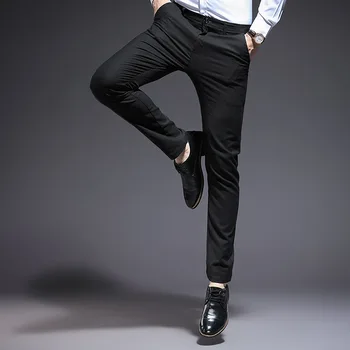 

2019 Spring New Men's Business Casual Trousers Korean Version of Slim Pants Men's Suit Pants Exquisite Fashion Menswear