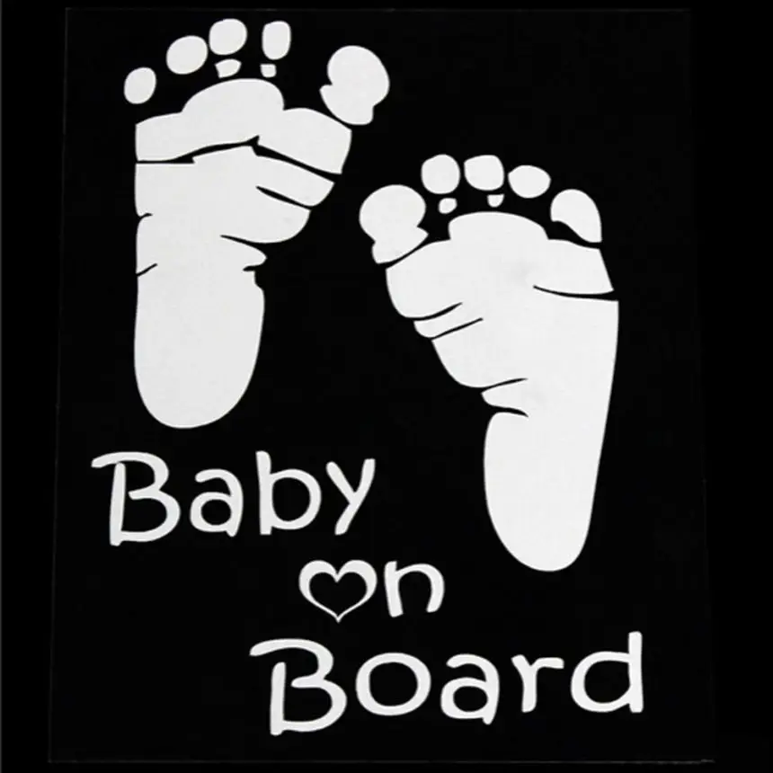

car-styling FootPrints Tips Popular Baby On Board Vinyl Car Graphics Window Vehicle Sticker Decal Decor Auto
