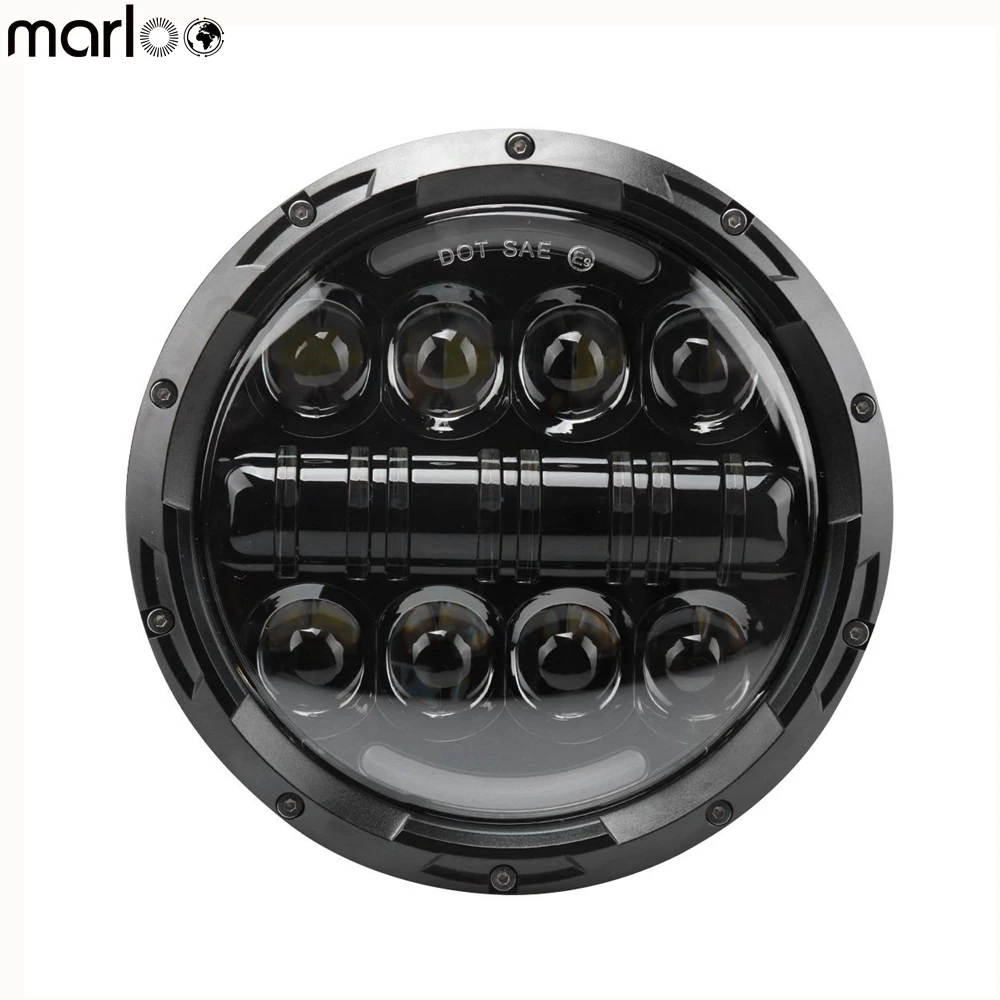 

Marloo 1X 7" Motorcycle LED Headlight White DRL Amber Signal Light 12V 24V For Harley Davidson Motorcycles Jeep JK TJ Daymaker