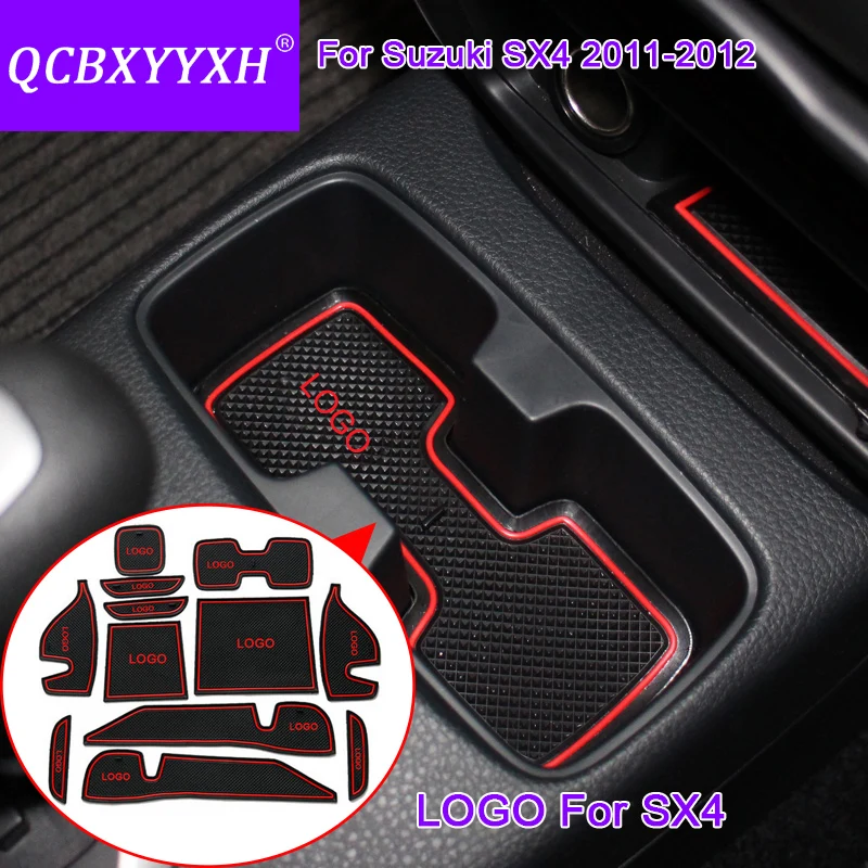 

12Pcs/Set Car Styling Slot Pad Interior Door Groove Mat Latex Anti-Slip Cushion For Suzuki SX4 2011-2012 Low Match High Match