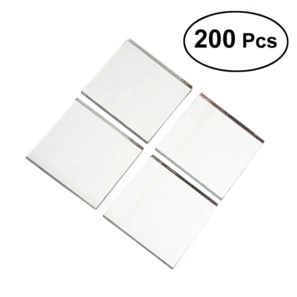 Set of 200pcs Small Round Glass Crafts Real Glass Mirror Mosaic Tiles 1x1cm