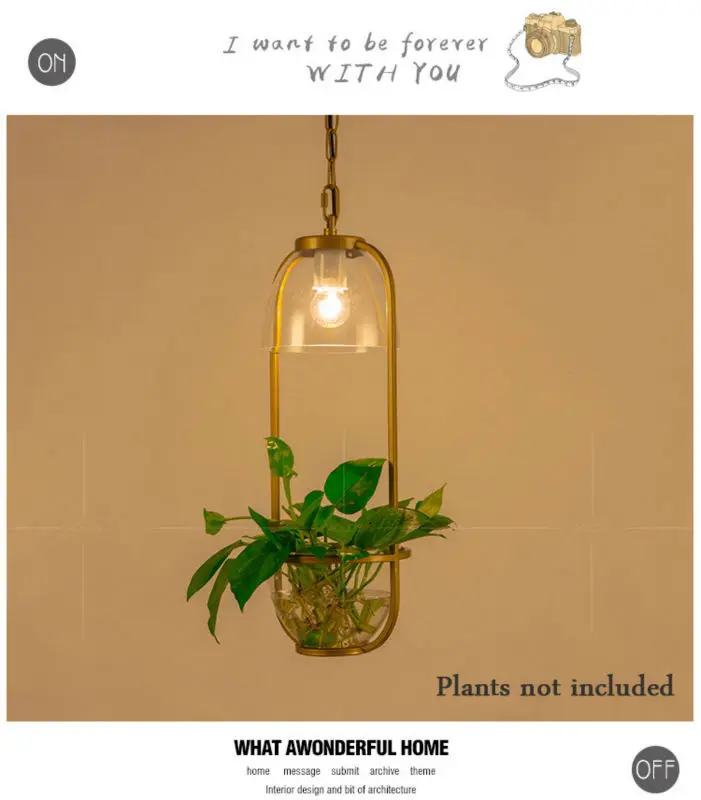 Пасторальный подвесной светильник, американский стиль, современное растение, цветочный горшок, лампа для растений, для ресторана, креативного кафе-отеля, Декор