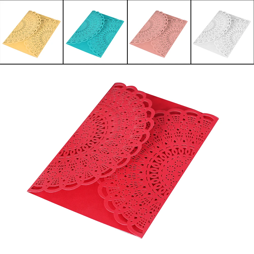  10PCS Laser Cut Wedding Invitation Card Lace Business Party Invitation Cards - 32960203675