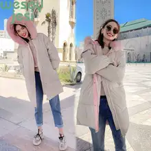 2019 Winter parkas coat Women Warm Thicken jacket coats Casual female big fur collar winter outwear parkas childrens overalls jacket blue gold velvet baby girl clothes winter long coat big fur collar thicken parkas coats girls overcoat