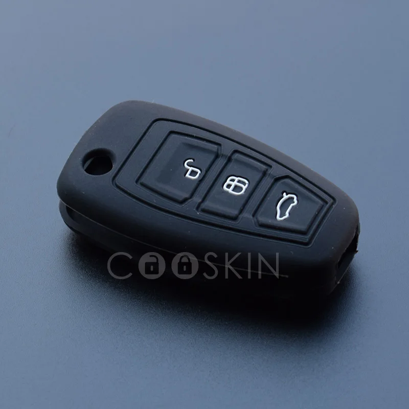 Флип складной 3 кнопки силиконовые ключа автомобиля чехол для Ford Focus 3 Mondeo MK3 Kuga Fiesta побег Ecosport удаленного защитите 10 шт