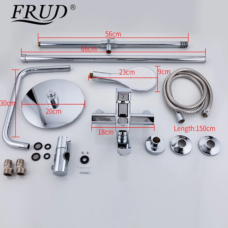 Frud 1 комплект дождевой смеситель для душа в ванную с ручным распылителем