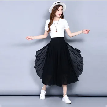 

2018 Women Wide Leg Pants Vintage Elastic Waist Trousers Casual Oversized Solid Color Long Vadim Plus Size Loose Pants