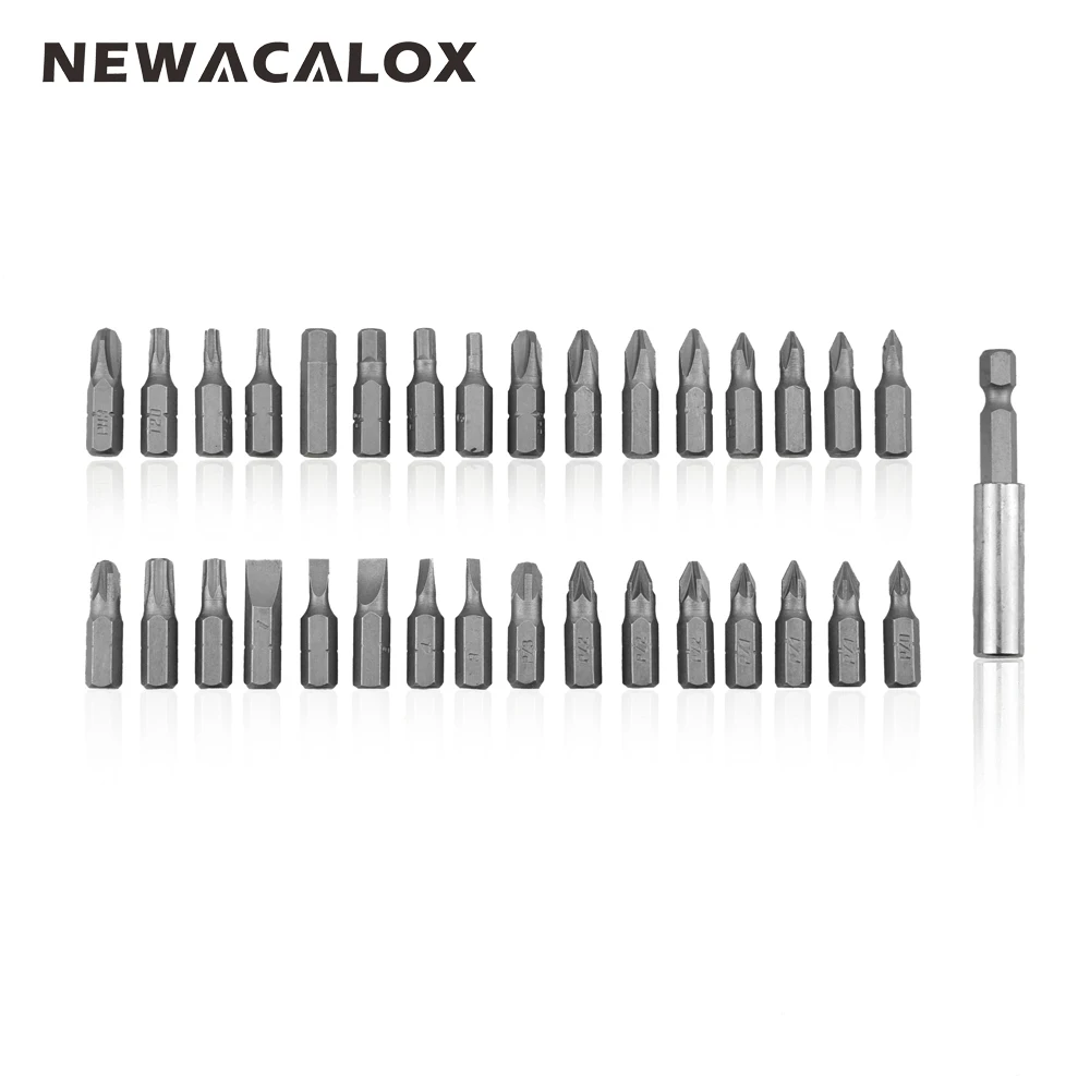 NEWACALOX Torx Hex звездообразный ключ Tri WingTamper доказательство CRV безопасности отвёртки Бит Набор инструментов с магнитной расширение бит 33