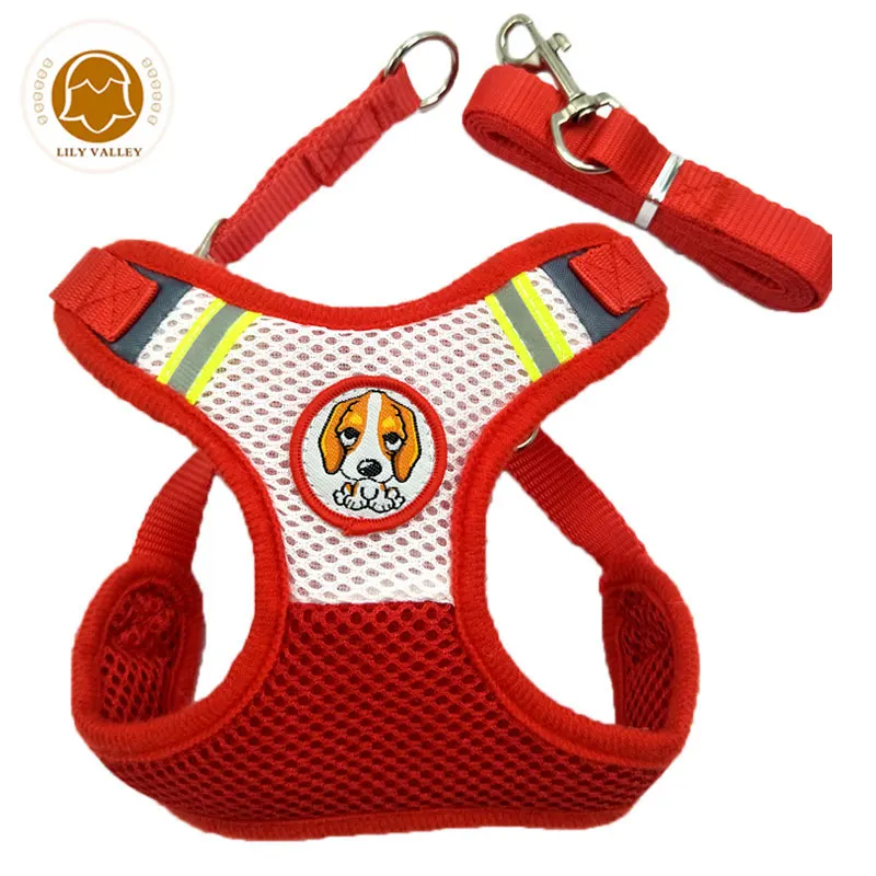 

Dog Harness Adjustable Soft Breathable Nylon Mesh Vest Harness for Dogs Cat Pets Collar Pets Chest Strap Leash breast-band