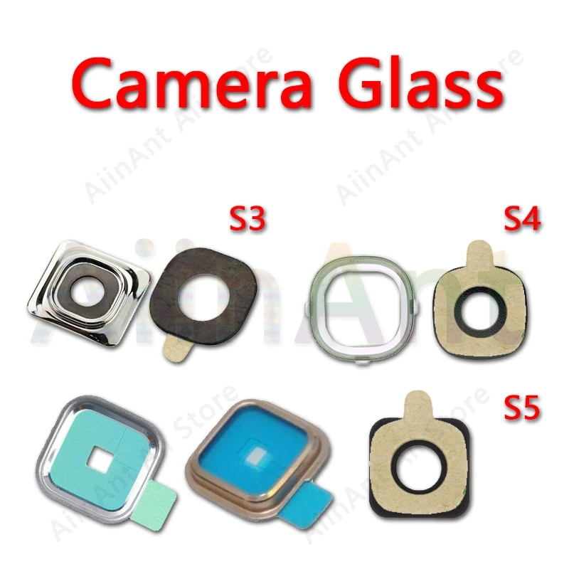 

Original For Samsung Galaxy S3 I9300 S4 I9500 S5 Back Rear Camera Lens Glass Ring Cover With Sticker Repari Part Parts
