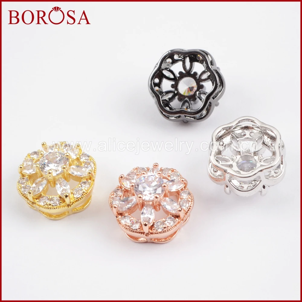BOROSA 20 шт. модные разноцветные CZ микро паве цирконий белый кристалл соединитель