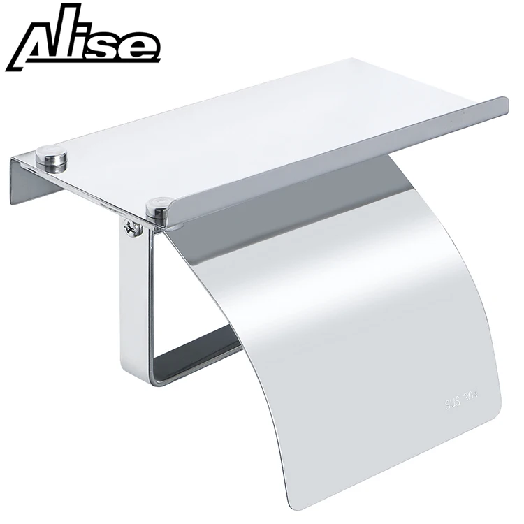 Держатель для туалетной бумаги Alise, SUS304 держатель для салфеток из нержавеющей стали для хранения бумаги с полкой для хранения мобильного телефона