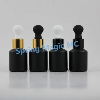 

Thicker 15ml Black Frosted Dropper Bottle,cosmetic container,Serum/Essentical Oil Bottle With White or Black large bulbs