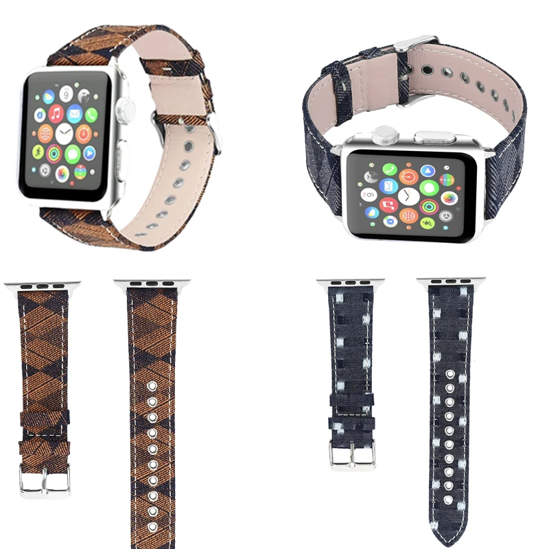 

new bracelet strap For Apple Watch band 42mm 38mm 40mm 44mm series 3/2/1 Fabric cowboy pattern for iWatch Series 4 Buckle