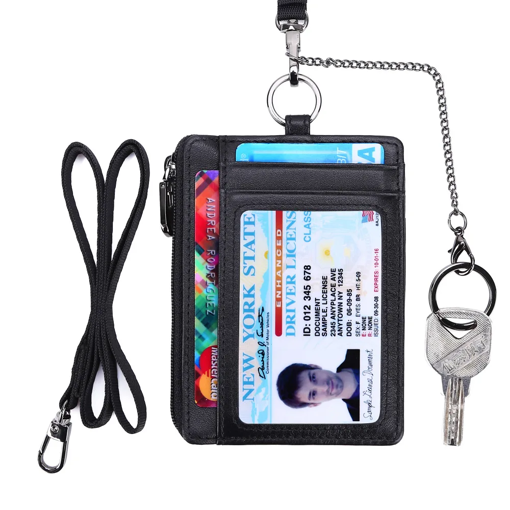 Тонкий кошелек RFID передний карман с брелок минималистский Secure тонкий держатель