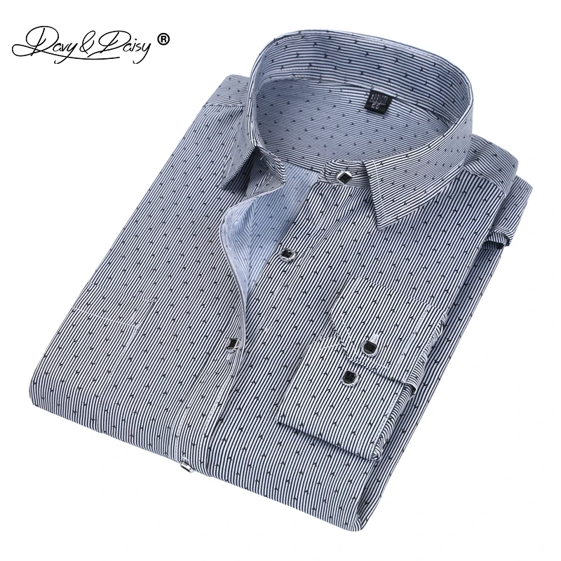 

DAVYDAISY Chemise Homme Fashion Shirts Men High Quality Long Sleeve Plaid Printed Casual Shirts Men Business Clothing DS-140