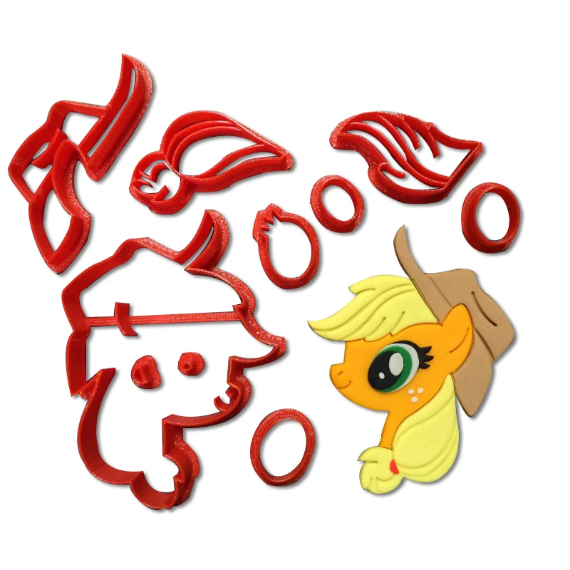 

Cartoon TV Character My Little Pony Cookie Cutter Set 3D Printed Cake Cutters Rainbow Fondant Cupcake Top Cookie Decoration Tool