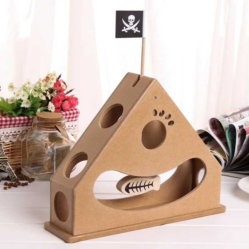 

Cat Scratching Board Pad Toys with Ball IQ Interactive Wood Fun Swing Cat Kitten Muse Toys For Cats Lounge Durable Exercise Toys