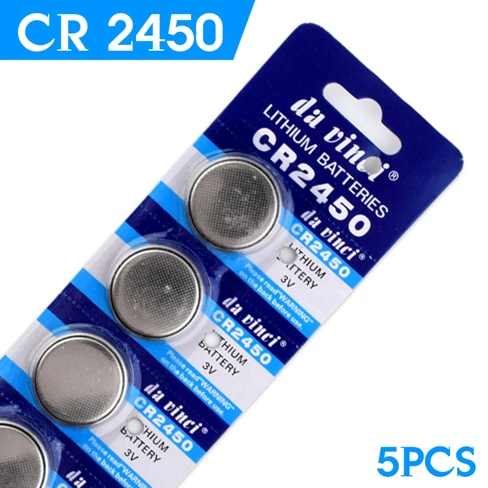 

Free shipping 5PCS for CR2450 button batteries For Volvo For BMW remote control battery 2450 3V battery 38%off
