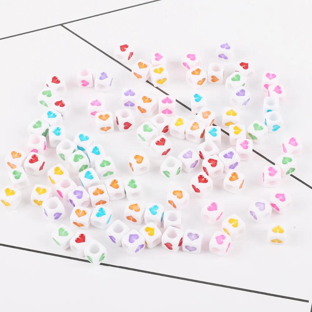 100pcs 6mm Mixed Square Alphabet Letter Beads Charms Bracelet Necklace For DIY Jewelry Making Clothing Decor Accessories