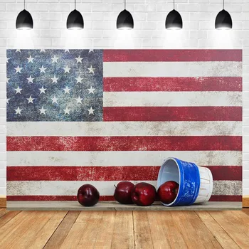 

Neoback Old American Flag Backdrop Independence Day Photography Background Vinyl Custom Photo Background