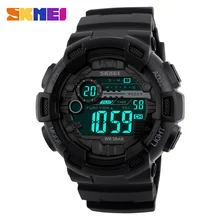 SKMEI Men Sports Watches 50M Waterproof Back Light LED Digital Watch Chronograph Shock Double Time F