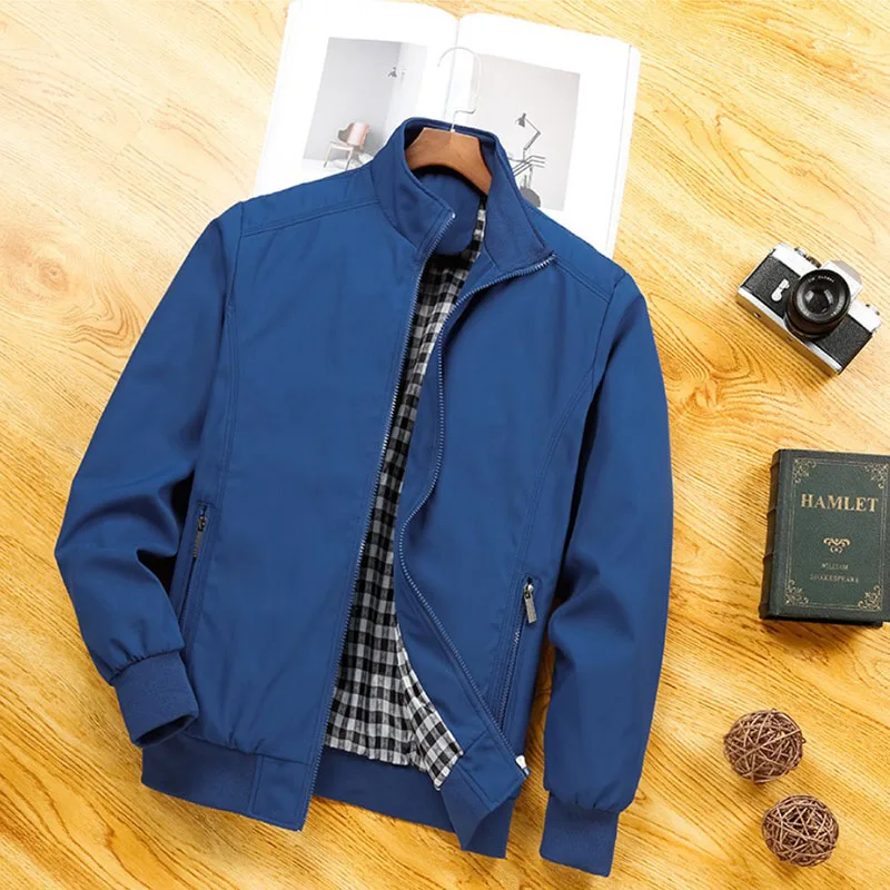 

Business casual youth collar collar higher size single zipper solid color slim jacket male jacket free shipping